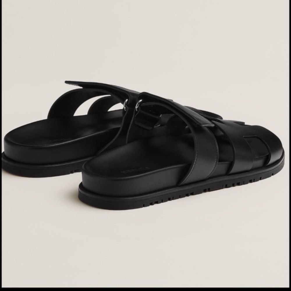 Authentic New Hermes H Leather Dad sandals - Picture 11 of 13